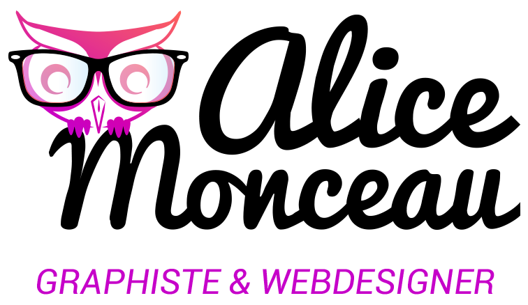 Logo Alice Monceau graphiste & webdesigner avec hibou